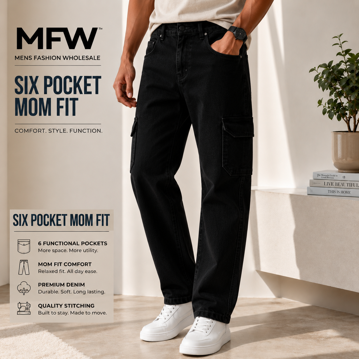Men's 6 pocket mom fit jeans buy @350 rs only (Read description before ordering)