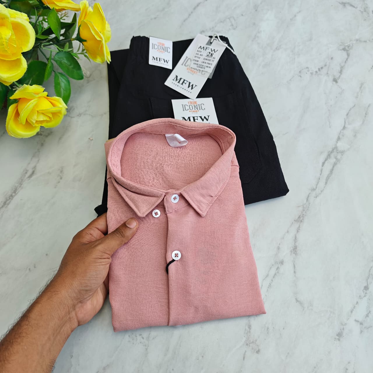2 in 1 combo lenin shirts + lenin relax fit pants combo buy @600 rs only