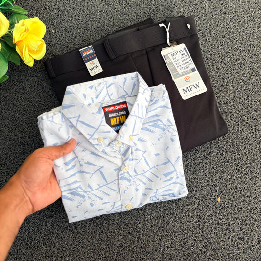 2 in 1 combo Old money Lenin printed shirts + peanut type polo fit pants buy @ combo 550 only