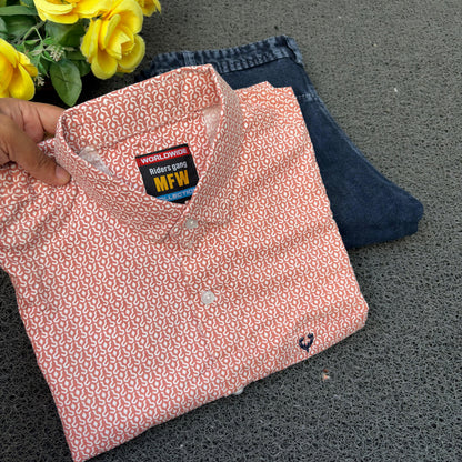 MFW Printed Shirts & Mom Fit Jeans random colours Combo – ₹449 Only("Pick your shirt color, pant’s a surprise!")
