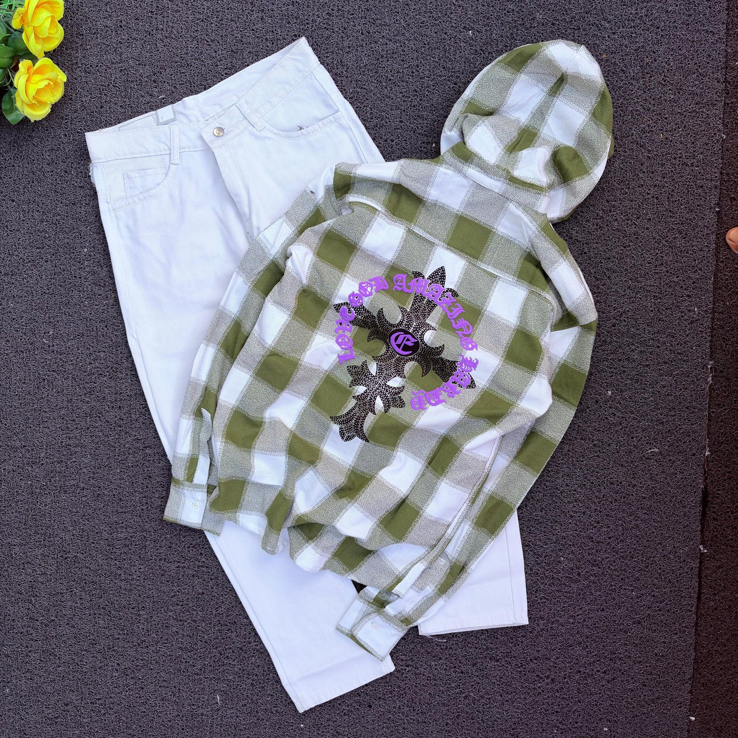 2 in 1 combo MFW hoodie back printed shirts + Mom fit jeans buy @ 600