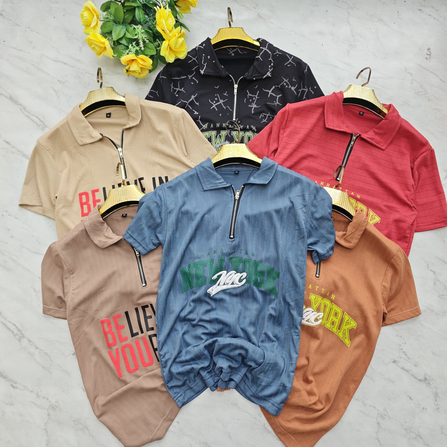 3 in 1 combo buy 3 pcs Random design Half sleeve zipper tshirts buy 500 only(Read description before ordering)