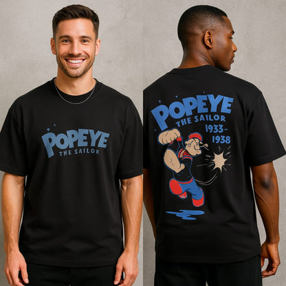 Popeye design Round neck Front and back Printed droup shoulder Tshirt 1 pc @199 and 3 pcs @ 499