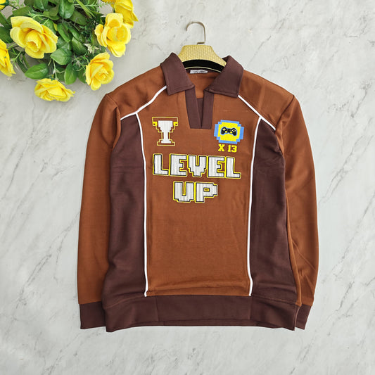 Men's korean Collar printed premium old money Zipper Full sleeve tshirts@249 (Fabric Reference – Please Read Description)