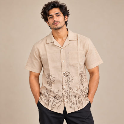 Cuban Collar Border print half sleeve shirts buy @250rs only