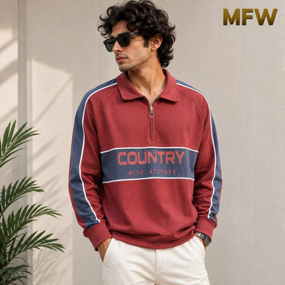 Men's korean Collar premium old money Zipper Full sleeve tshirts@249 (Fabric Reference – Please Read Description)
