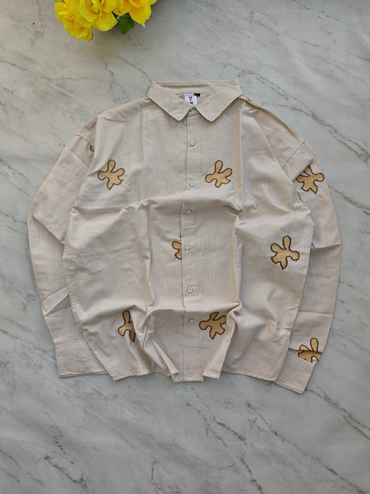 Mfw oxford stripes embroidery work Shirts single pcs @350 and Buy 3 pc combo @999
