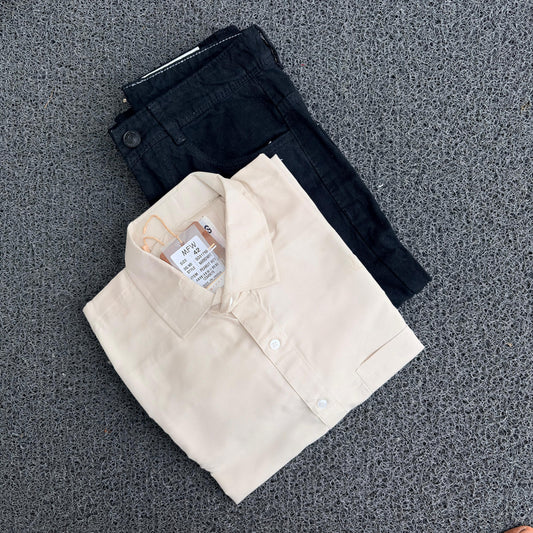 2 in 1 Combo Big size plain formal shirts + Mom fit jeans @600