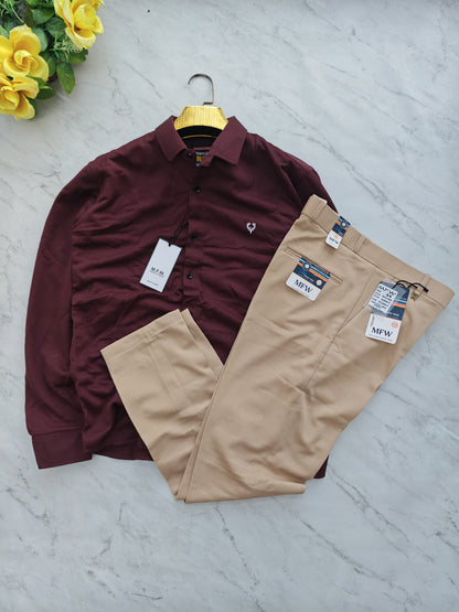 2 in 1 combo Micro waffle shirts + peanut fabric polo fit pants combo buy @550 rs only