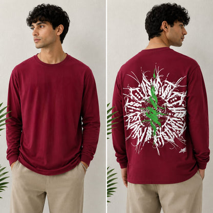 Mfw Full sleeve Front and back printed Tshirt 1 pc @199 and 3 pcs @ 499