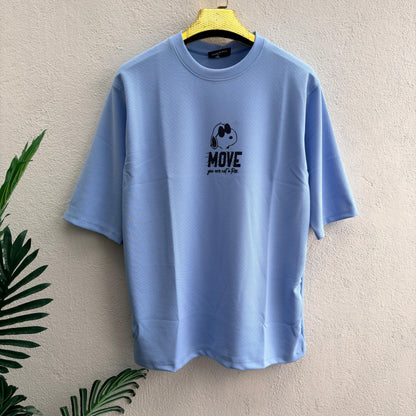 Move design Round neck Front and back Printed droup shoulder Tshirt 1 pc @199 and 3 pcs @ 499