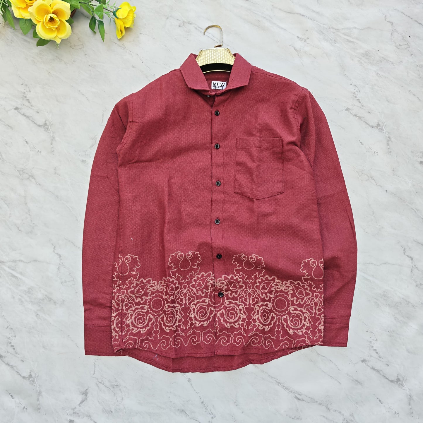 Men's bottom embroidery Shirts single pcs @350 and Buy 3 pc combo @999