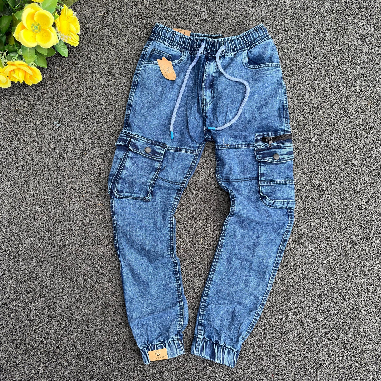 6 pocket denim cargo joggers buy @499