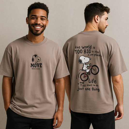 Move design Round neck Front and back Printed droup shoulder Tshirt 1 pc @199 and 3 pcs @ 499