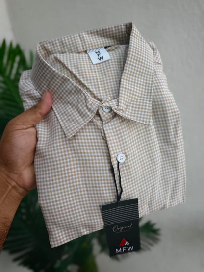 MFW Micro Checks Baggy shirts Single pcs @299 and Buy 4 pcs combo @999 (Sandal)