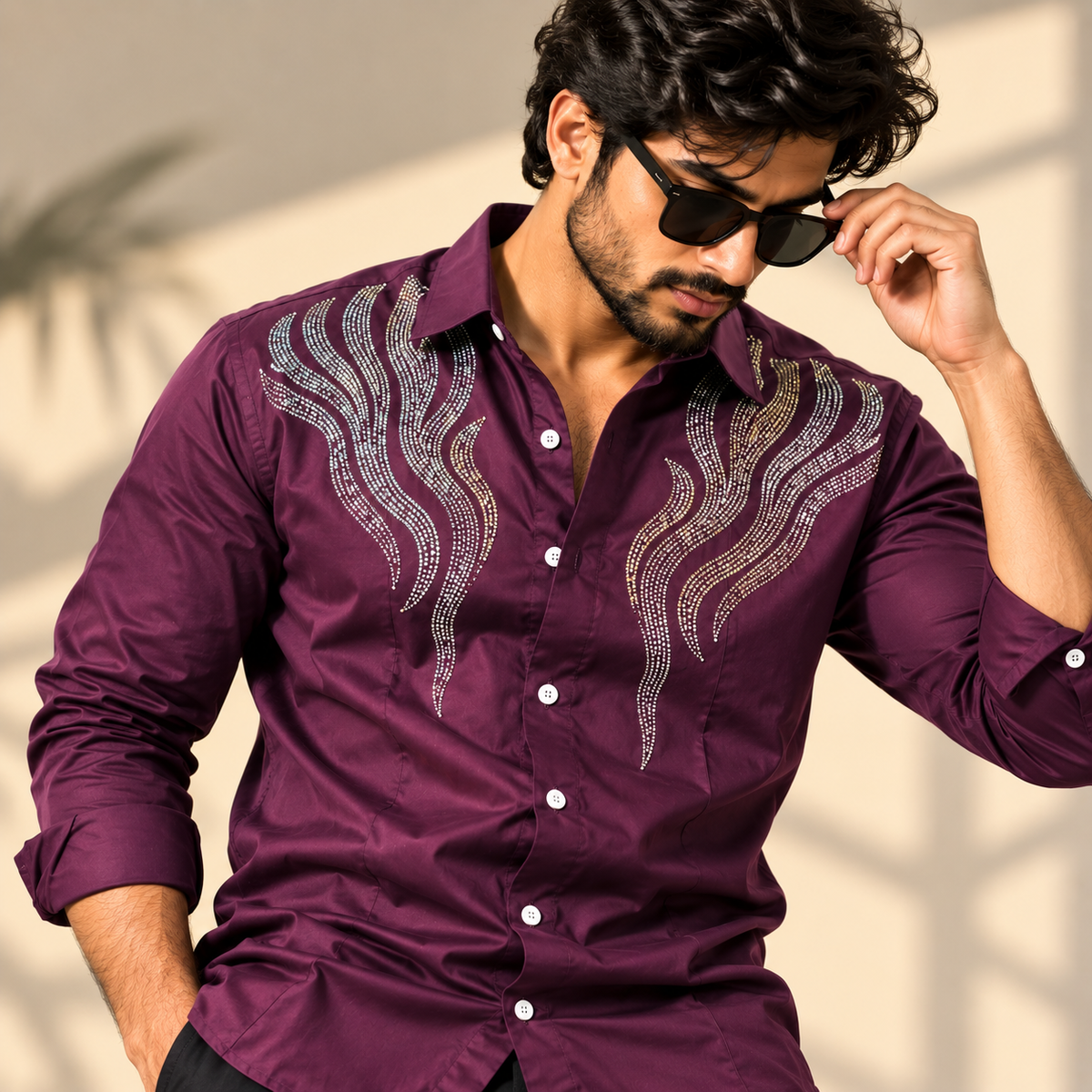 Mfw party wear stone work Shirts single pcs @350 and Buy 3 pc combo @999