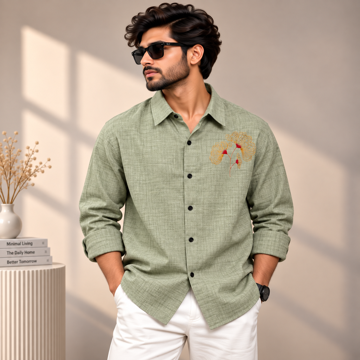 MFW Lenin embroidery work shirts Single pcs @299 and Buy 4 pcs combo @999