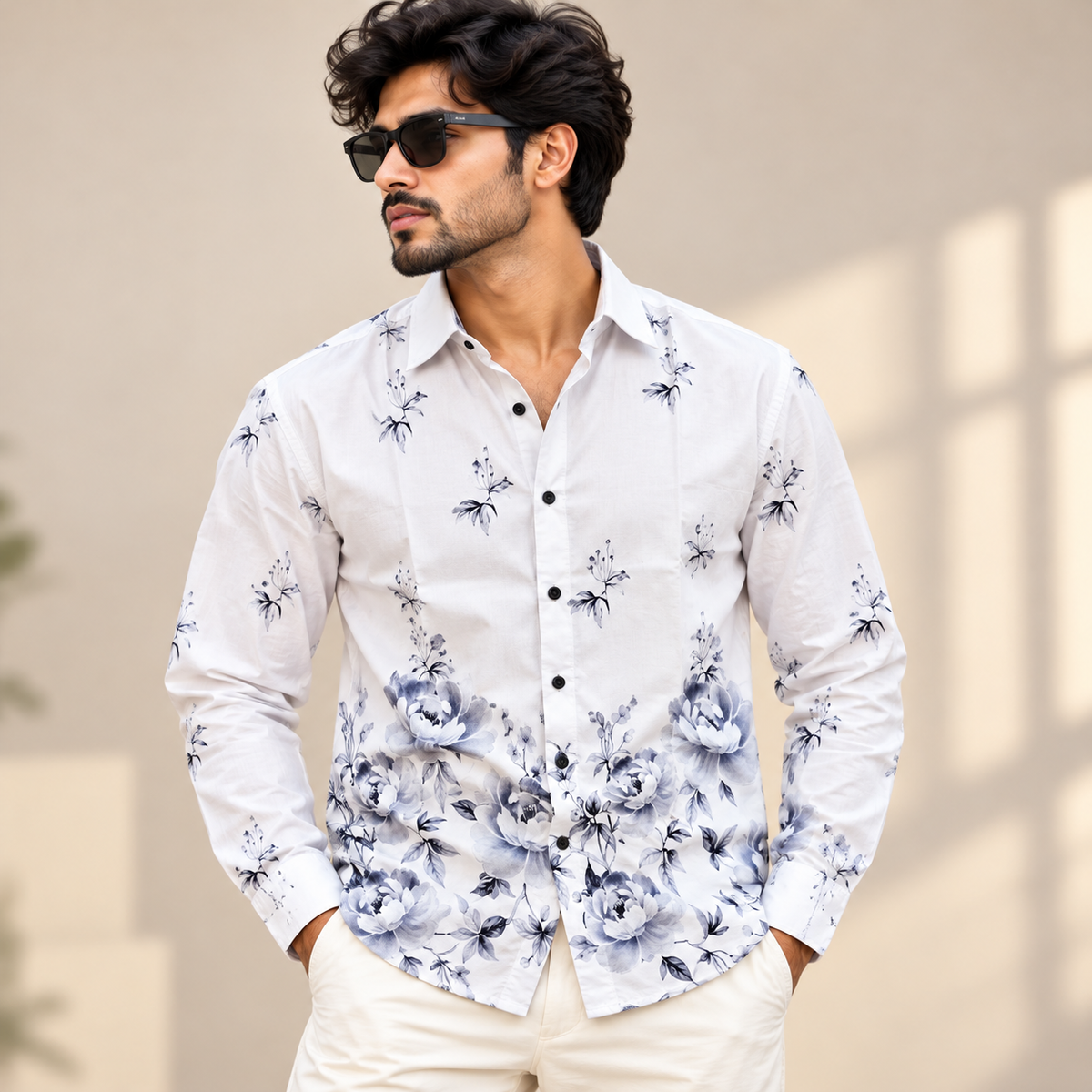 Men's Full sleeve Bottom Viscose Printed Shirts single pcs @350 and Buy 3 pc combo @999