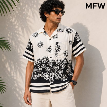 MFW Cuban collar viscose printed half sleeve shirts buy @250 rs only