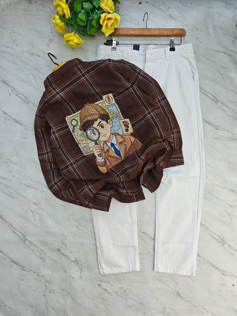2 in 1 combo Back printed shirts + Mom fit jeans pant buy @600 rs