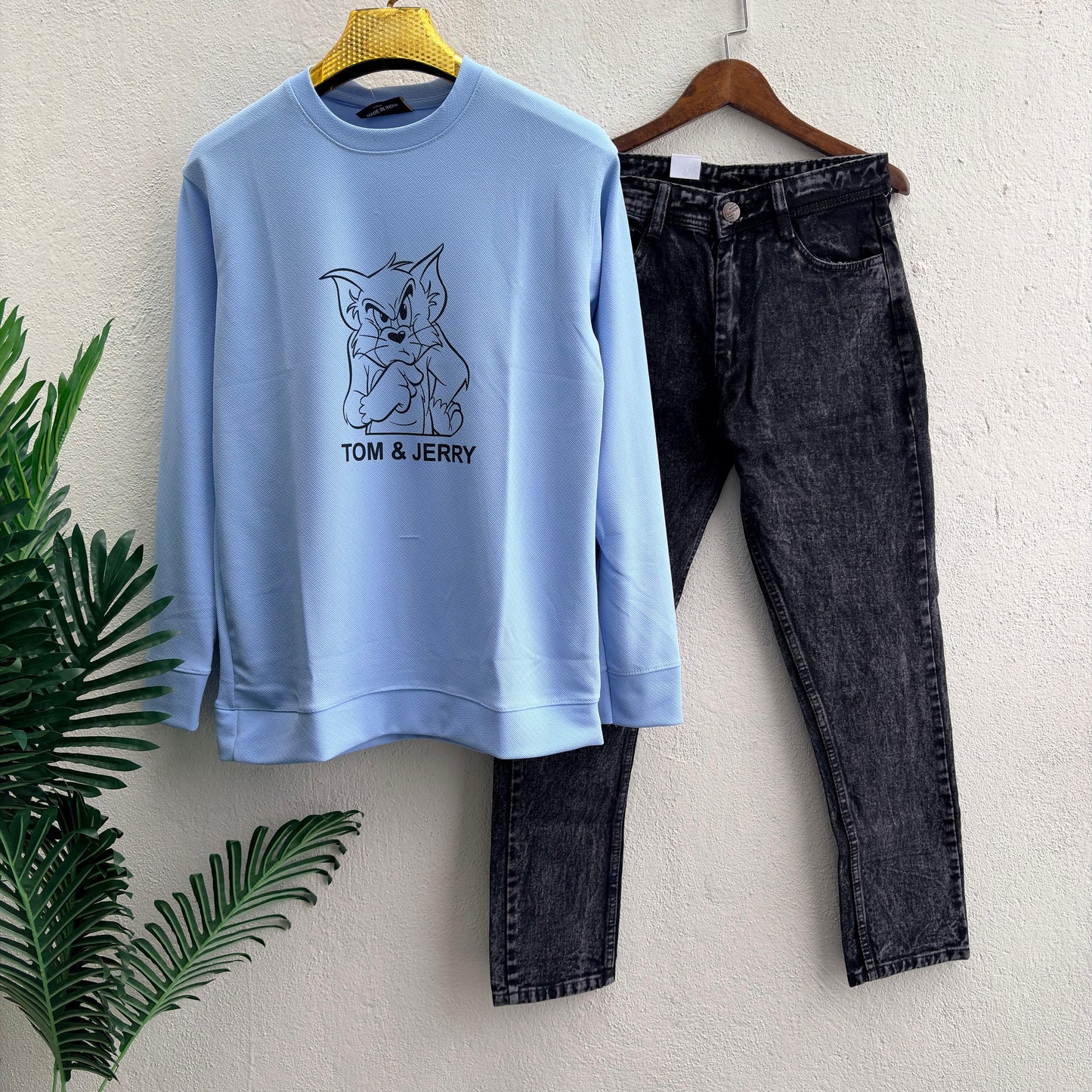 2 in 1 combo Full sleeve Printed tshirt + mom fit jeans combo @499 only