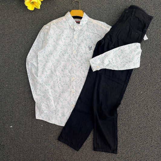 2 in 1 combo Old money Lenin printed shirts + mom fit jeans buy @600