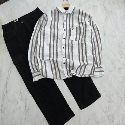 2 in 1 combo MFW waffle jute shirts + 6 mom fit jeans combo buy@550 rs only