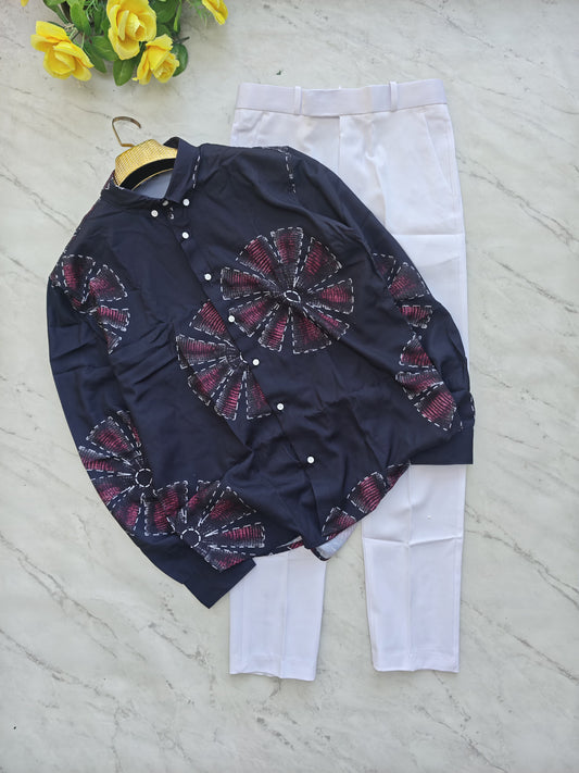 2 in 1 combo MFW viscose printed shirts + Twill fabric polo fit pant buy @600 rs only