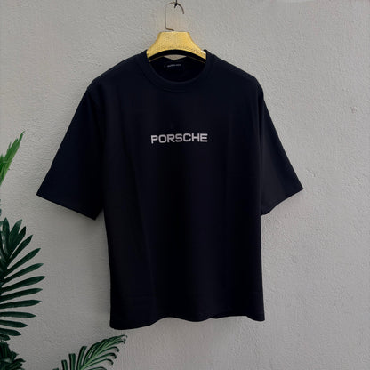 Porsche design Round neck Front and back Printed droup shoulder Tshirt 1 pc @199 and 3 pcs @ 499