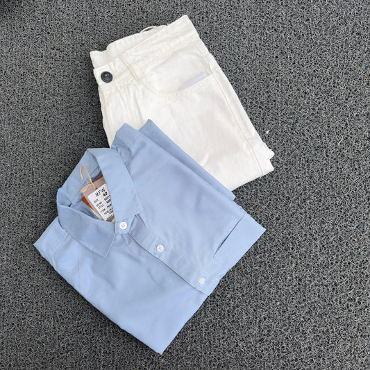 2 in 1 Combo Big size plain formal shirts + Mom fit jeans @600