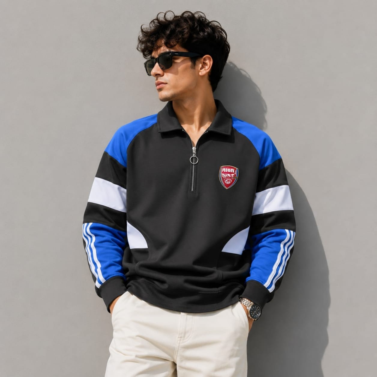 Men's korean Collar printed premium old money Zipper Full sleeve tshirts@249 (Fabric Reference – Please Read Description)