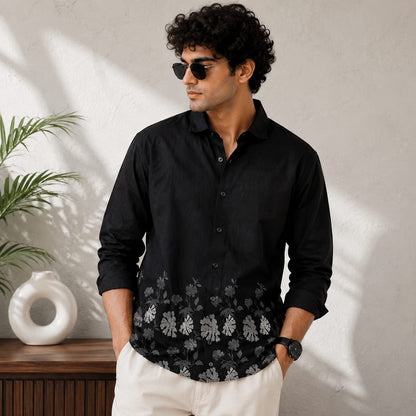 (D4)Men's Full sleeve lenin bottom printed shirts buy @300 rs only
