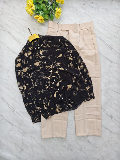 2 in 1 combo viscose shirts+ korean baggy pants combo buy @600 rs