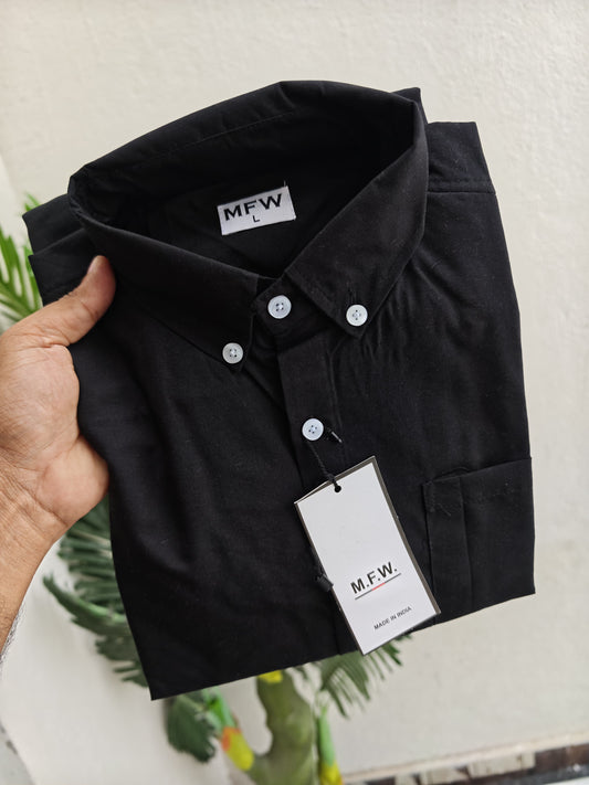 MFW Plain shirts Single pcs @299 and Buy 4 pcs combo @999(Black)
