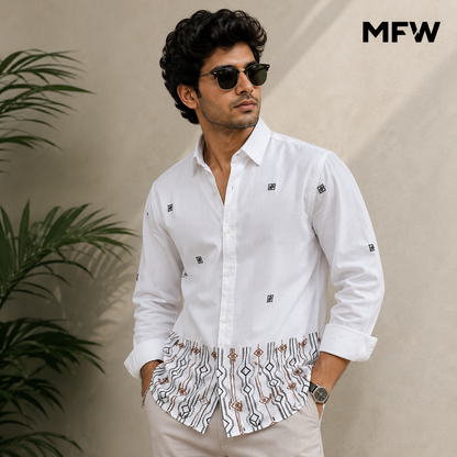 Men's Full sleeve Lachka fabric Bottom Embroidery Shirts single pcs @350 and Buy 3 pc combo @999