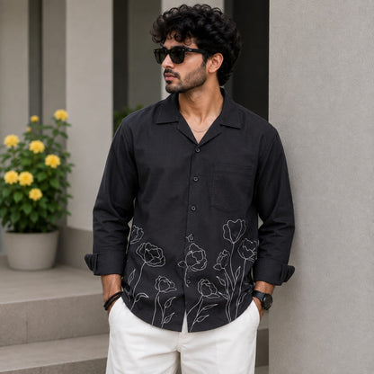 MFW Cuban Collar Border print shirts Single pcs @299 and Buy 4 pcs combo @999