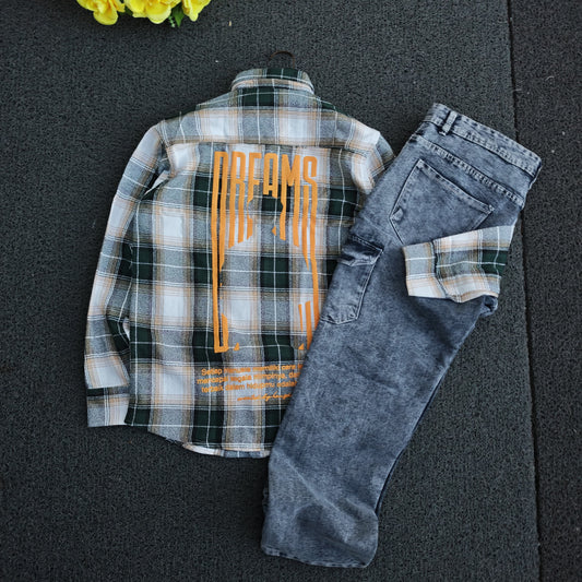 2 in 1 combo double pocket back Printed shirts + 6 pocket mom fit jeans combo buy @600 rs only