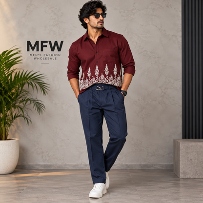2 in 1 Combo MFW cotton bottoms embroidery shirts + Gurkha polo fit pants buy @700 rs only