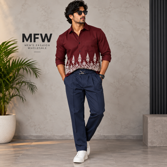 2 in 1 Combo MFW cotton bottoms embroidery shirts + Gurkha polo fit pants buy @700 rs only