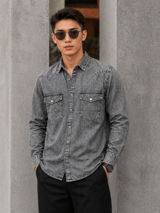 Mfw premium Lightweight Denim Shirts single pcs @350 and Buy 3 pc combo @999
