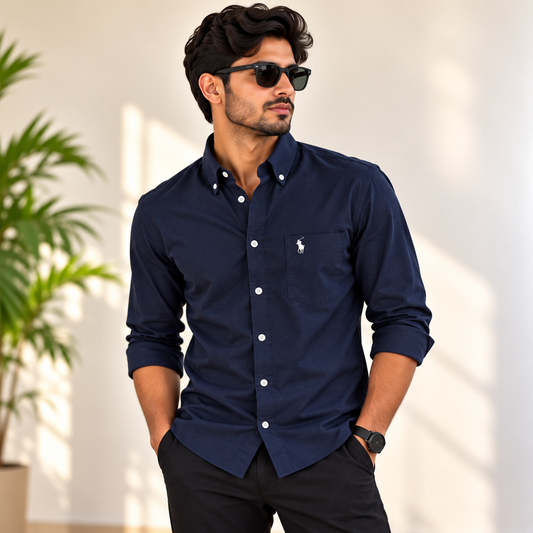 MFW Old money Plain shirts Single pcs @299 and Buy 4 pcs combo @999 (NEW) (Navy)