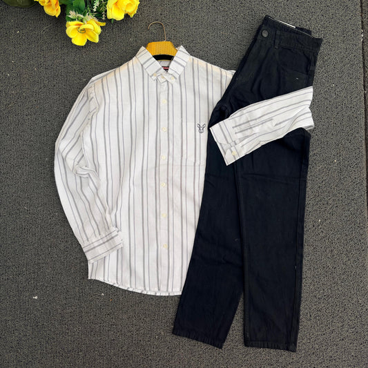 2 in 1 combo Old money Lenin printed shirts + mom fit jeans buy @600