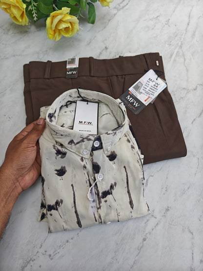 2 in 1 combo viscose shirts+ korean baggy pants combo buy @600 rs