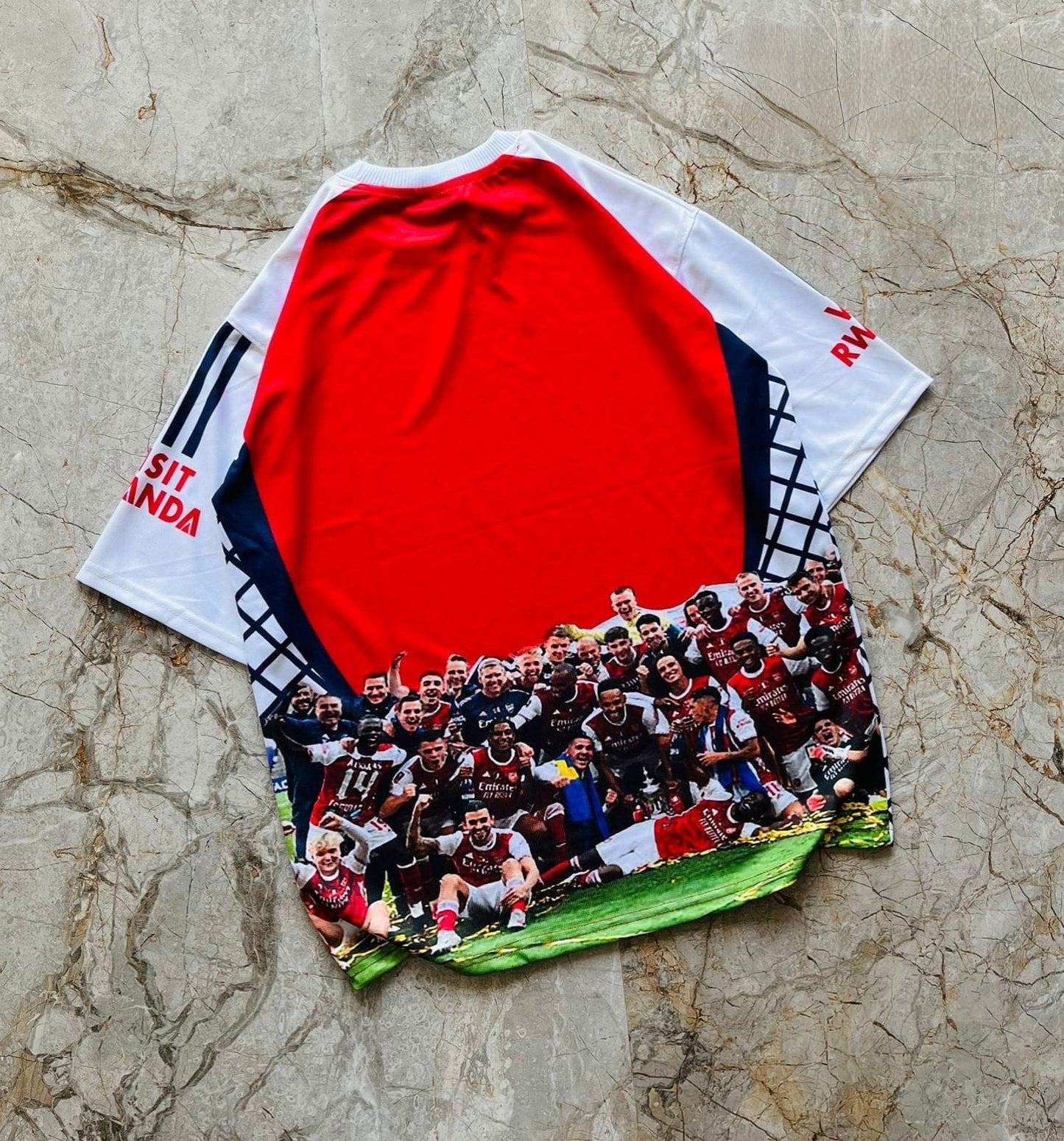 Half sleeve front and back printed football jersey buy @200