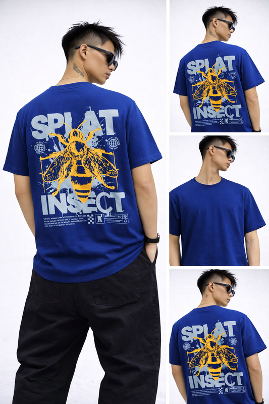 Round neck back print Half sleeve Tshirt 1 pc @199 and 3 pcs @ 499(Insect design)