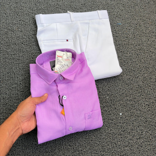 2 in 1 combo .Lenin shirts + polo fit pant combo buy @600.