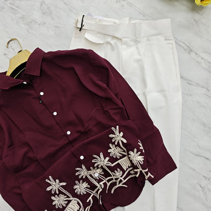 2 in 1 combo MFW bottom embroidery shirts+ gurkha type polo fit pant combo buy @700 rs only