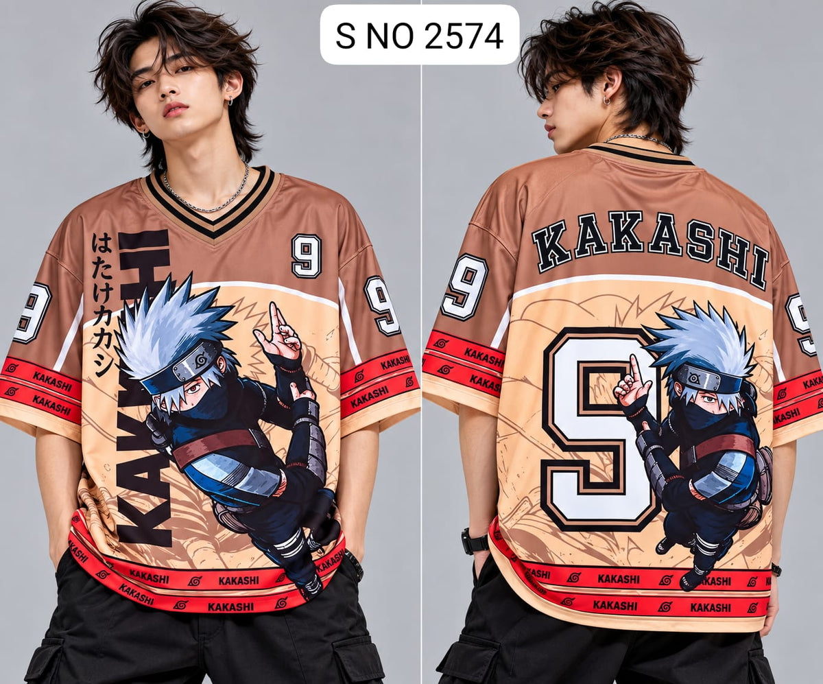 V-Neck Rib type anime printed jersey tshirts buy@250 rs only
