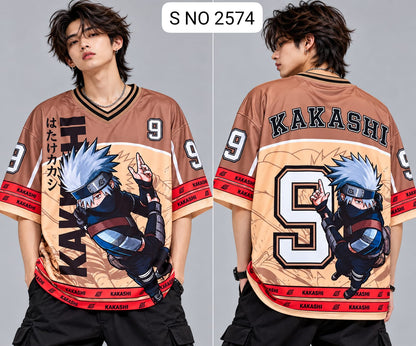 V-Neck Rib type anime printed jersey tshirts buy@250 rs only