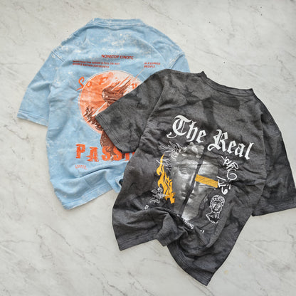 3 in 1 combo buy 3 pcs Random design Optical Acid wash tshirts buy 500 only(Read description before ordering)